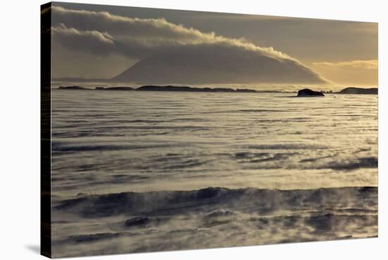 Iceland, Iceland, North-East, Region of Myvatn, View over the Icebound Lake Myvatn-Bernd Rommelt-Stretched Canvas