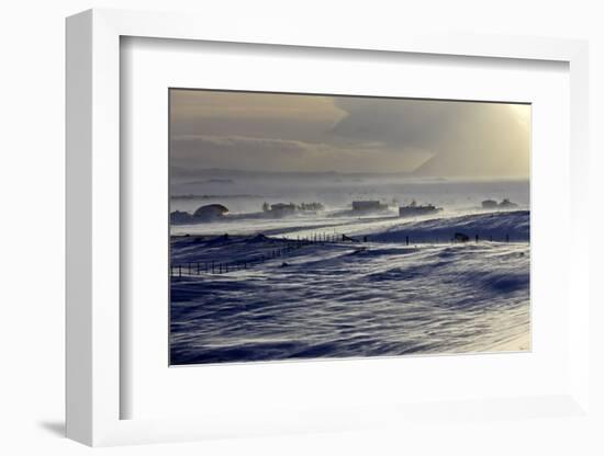 Iceland, Iceland, North-East, Region of Myvatn, Winter Tower, Weather, Stormily, Wind Near the Lake-Bernd Rommelt-Framed Photographic Print