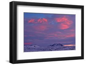 Iceland, Iceland, North-East, Ring Road, Afterglow About the Burfellshraun-Bernd Rommelt-Framed Photographic Print