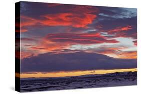 Iceland, Iceland, North-East, Ring Road, Red Sky About the Burfellshraun-Bernd Rommelt-Stretched Canvas