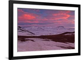 Iceland, Iceland, North-East, Ring Road, Region of Myvatn, Morning Mood in the Hildarfjall and the -Bernd Rommelt-Framed Photographic Print