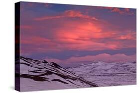 Iceland, Iceland, North-East, Ring Road, Region of Myvatn, Morning Mood in the Hildarfjall and the -Bernd Rommelt-Stretched Canvas