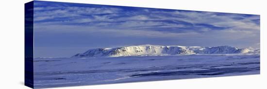 Iceland, Iceland, North-East, Winter Scenery with Holasandur, Lambafjöll, Federal Highway 87 to Hus-Bernd Rommelt-Stretched Canvas