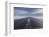 Iceland, Icy Highway with Clouds and Mountains, Close to the Ground Photographed-Niki Haselwanter-Framed Photographic Print