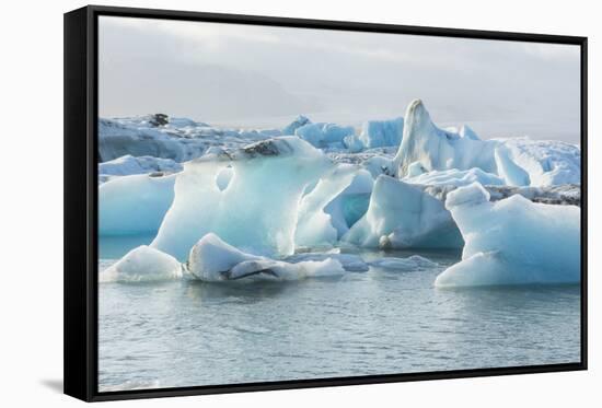 Iceland. Jokulsarlon Glaciers and Icebergs , Southeast Iceland-Bill Bachmann-Framed Stretched Canvas