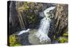 Iceland, Litlanesfoss. Waterfall and Basalt Columns-Jaynes Gallery-Stretched Canvas