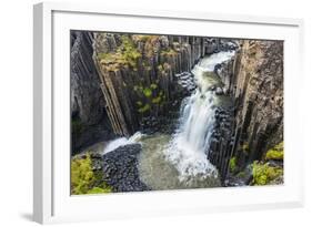 Iceland, Litlanesfoss. Waterfall and Basalt Columns-Jaynes Gallery-Framed Photographic Print