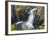 Iceland, Litlanesfoss. Waterfall and Basalt Columns-Jaynes Gallery-Framed Photographic Print