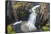 Iceland, Litlanesfoss. Waterfall and Basalt Columns-Jaynes Gallery-Framed Stretched Canvas