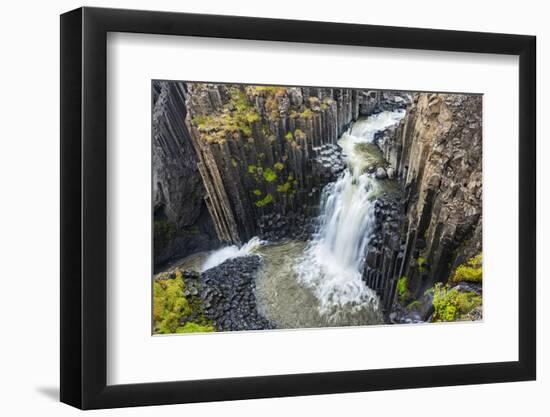 Iceland, Litlanesfoss. Waterfall and Basalt Columns-Jaynes Gallery-Framed Photographic Print