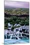 Iceland Living, Country Hills and Waterfall Beauty Hraunfossar-Vincent James-Mounted Photographic Print
