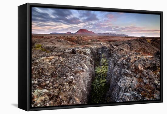 Iceland , Northeast Iceland, Lava Fields in the North Western Higlands-Vincenzo Mazza-Framed Stretched Canvas