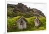 Iceland, Nupsstadur Turf Farmstead. Old homes covered with turf for protection and insulation.-Ellen Goff-Framed Photographic Print