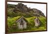 Iceland, Nupsstadur Turf Farmstead. Old homes covered with turf for protection and insulation.-Ellen Goff-Framed Photographic Print