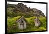 Iceland, Nupsstadur Turf Farmstead. Old homes covered with turf for protection and insulation.-Ellen Goff-Framed Photographic Print