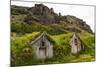 Iceland, Nupsstadur Turf Farmstead. Old homes covered with turf for protection and insulation.-Ellen Goff-Mounted Photographic Print