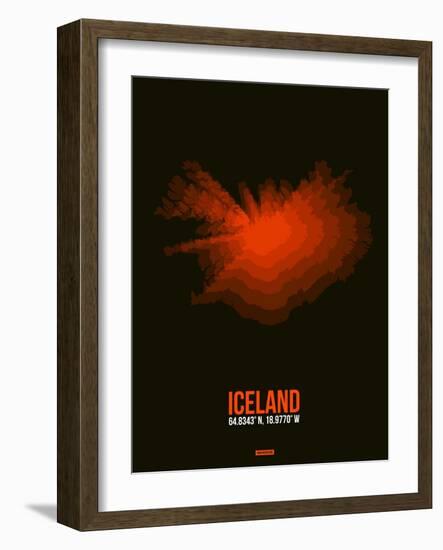 Iceland Radiant Map 1-NaxArt-Framed Art Print