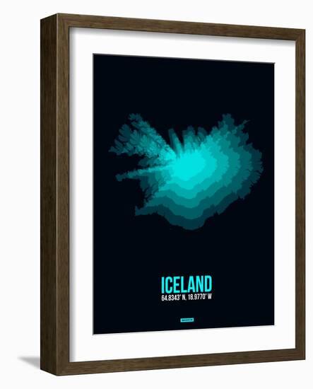 Iceland Radiant Map 2-NaxArt-Framed Art Print