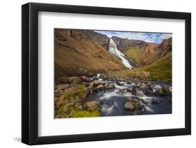 Iceland, random waterfall in the north, on the way to Myvatn.-Kristin Piljay-Framed Photographic Print