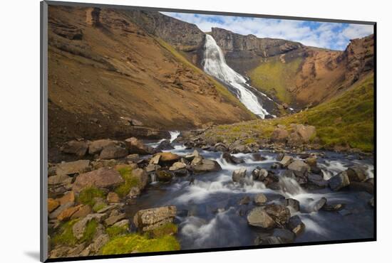 Iceland, random waterfall in the north, on the way to Myvatn.-Kristin Piljay-Mounted Photographic Print