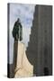Iceland, Reykjavik, Hallgrimskirkja Church, Statue of Leif Eriksson.-Bill Young-Stretched Canvas