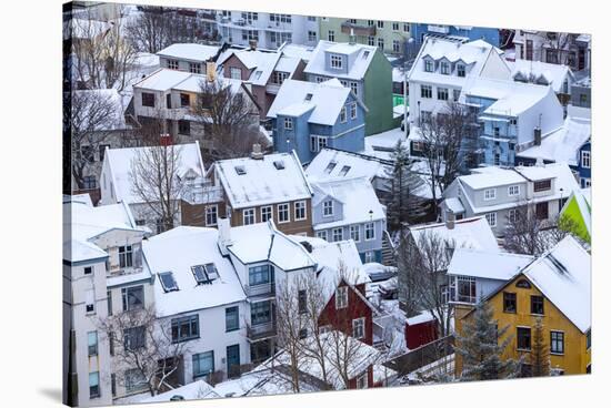 Iceland, Reykjavik. Reykjavik, Capital City of Iceland, Frozen by Winter.-Katie Garrod-Stretched Canvas