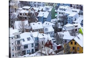 Iceland, Reykjavik. Reykjavik, Capital City of Iceland, Frozen by Winter.-Katie Garrod-Stretched Canvas