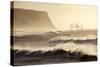 Iceland, Reynisfjara. Waves Breaking on Reynisfjara Beach-Katie Garrod-Stretched Canvas