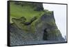 Iceland. Reyniskirkja Cliffs and Rocks of the Black Beach in South Iceland-Bill Bachmann-Framed Stretched Canvas