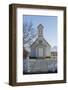 Iceland, Reynistadur. Schoolhouse behind picket fence.-Bill Young-Framed Photographic Print