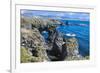 Iceland, rock formations of the west coast, Arnarstapi, Snaefellsjokull, Snaefellsnes Peninsula-Miva Stock-Framed Photographic Print