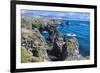 Iceland, rock formations of the west coast, Arnarstapi, Snaefellsjokull, Snaefellsnes Peninsula-Miva Stock-Framed Photographic Print