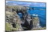 Iceland, rock formations of the west coast, Arnarstapi, Snaefellsjokull, Snaefellsnes Peninsula-Miva Stock-Mounted Photographic Print