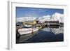 Iceland, Siglufjordur. Boats moored at pier.-Bill Young-Framed Photographic Print