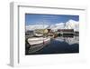 Iceland, Siglufjordur. Boats moored at pier.-Bill Young-Framed Photographic Print