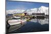 Iceland, Siglufjordur. Boats moored at pier.-Bill Young-Mounted Photographic Print