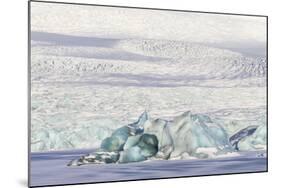 Iceland, Skaftafell National Park, Blue details of Vatnajokull Glacier.-Ellen Goff-Mounted Photographic Print