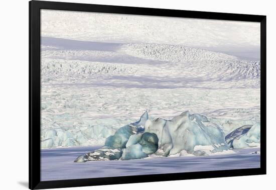 Iceland, Skaftafell National Park, Blue details of Vatnajokull Glacier.-Ellen Goff-Framed Photographic Print