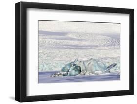 Iceland, Skaftafell National Park, Blue details of Vatnajokull Glacier.-Ellen Goff-Framed Photographic Print