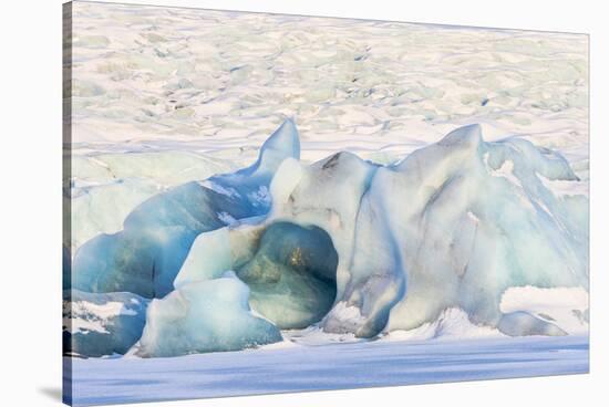 Iceland, Skaftafell National Park, Blue details of Vatnajokull Glacier.-Ellen Goff-Stretched Canvas