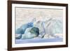 Iceland, Skaftafell National Park, Blue details of Vatnajokull Glacier.-Ellen Goff-Framed Photographic Print