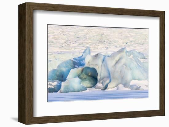 Iceland, Skaftafell National Park, Blue details of Vatnajokull Glacier.-Ellen Goff-Framed Photographic Print