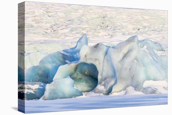 Iceland, Skaftafell National Park, Blue details of Vatnajokull Glacier.-Ellen Goff-Stretched Canvas