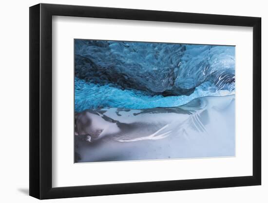 Iceland, Skaftafell National Park, Blue details of Vatnajokull Ice Caves.-Ellen Goff-Framed Photographic Print