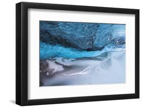 Iceland, Skaftafell National Park, Blue details of Vatnajokull Ice Caves.-Ellen Goff-Framed Photographic Print