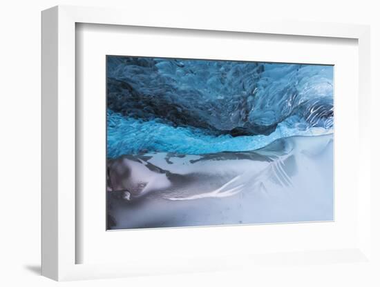 Iceland, Skaftafell National Park, Blue details of Vatnajokull Ice Caves.-Ellen Goff-Framed Photographic Print