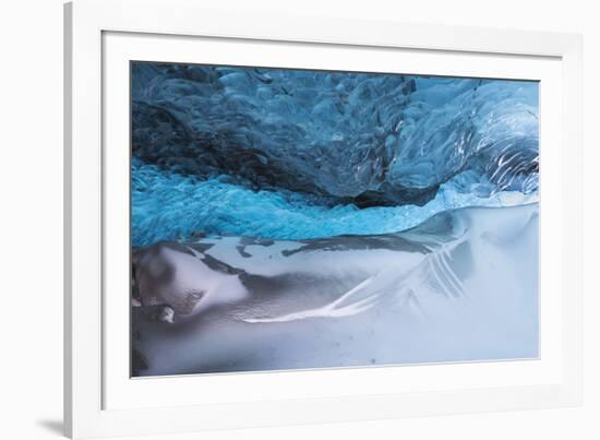 Iceland, Skaftafell National Park, Blue details of Vatnajokull Ice Caves.-Ellen Goff-Framed Photographic Print