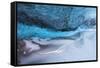 Iceland, Skaftafell National Park, Blue details of Vatnajokull Ice Caves.-Ellen Goff-Framed Stretched Canvas