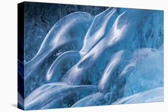 Iceland, Skaftafell National Park, Blue details of Vatnajokull Ice Caves.-Ellen Goff-Stretched Canvas