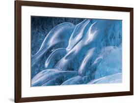 Iceland, Skaftafell National Park, Blue details of Vatnajokull Ice Caves.-Ellen Goff-Framed Premium Photographic Print